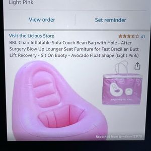BBL pillow and inflatable lounge chair